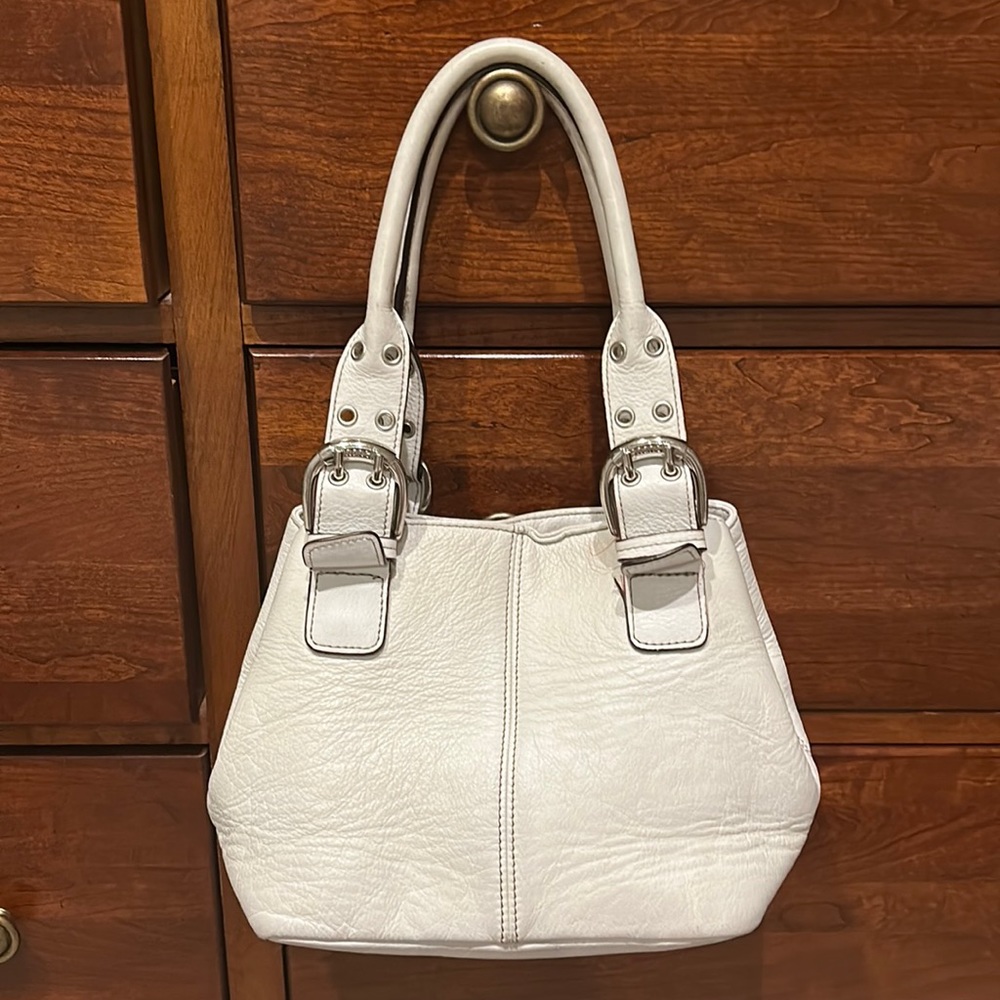 White leather satchel bag. Tignanello brand